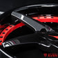Detailed view of black and red forged wheel design for 2021 Corvette Z51.