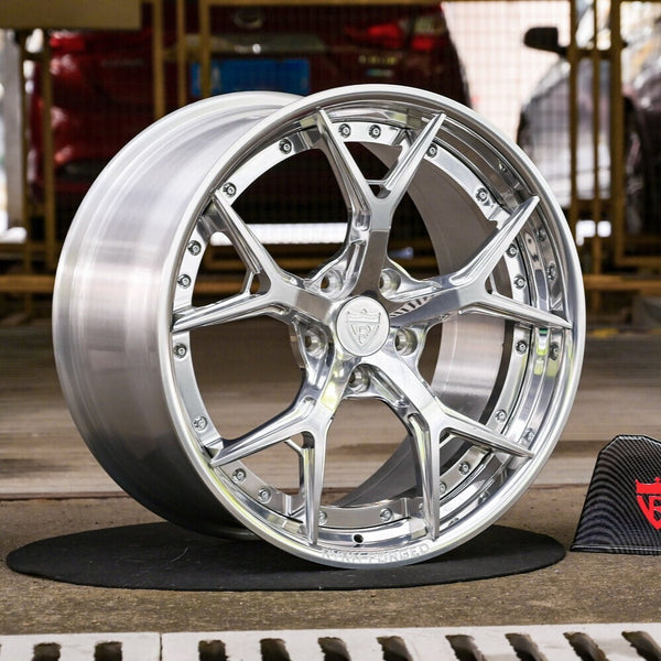 RV-DC69 | Custom Forged 2-Piece Corvette C6 Wheels, Shiny Polished Aluminum with 18x8.5/19x10 setup