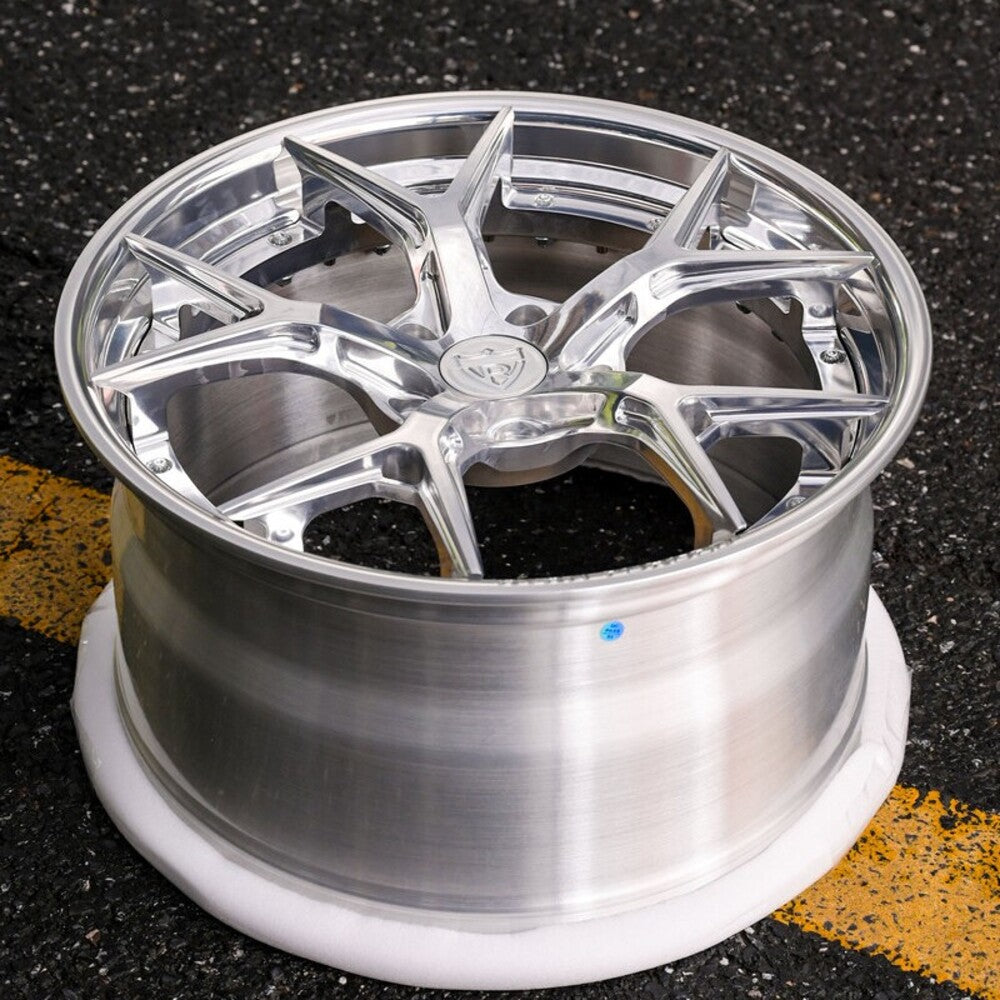 RV-DC69 | Custom Forged 2-Piece Corvette C6 Wheels, Shiny Polished Aluminum with 18x8.5/19x10 setup