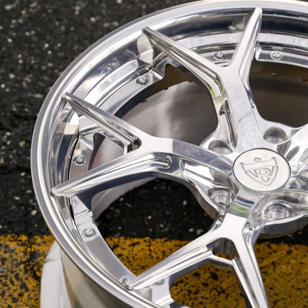 RV-DC69 | Custom Forged 2-Piece Corvette C6 Wheels, Shiny Polished Aluminum with 18x8.5/19x10 setup