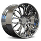 Brushed silver custom forged wheels for Corvette C8, deep dish style.