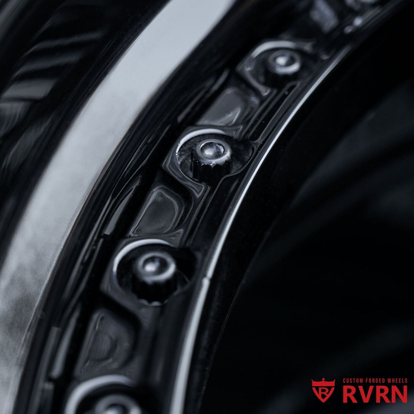 Side profile of 2008 C6 Corvette with RVRN DP03 two-piece forged wheels gloss black