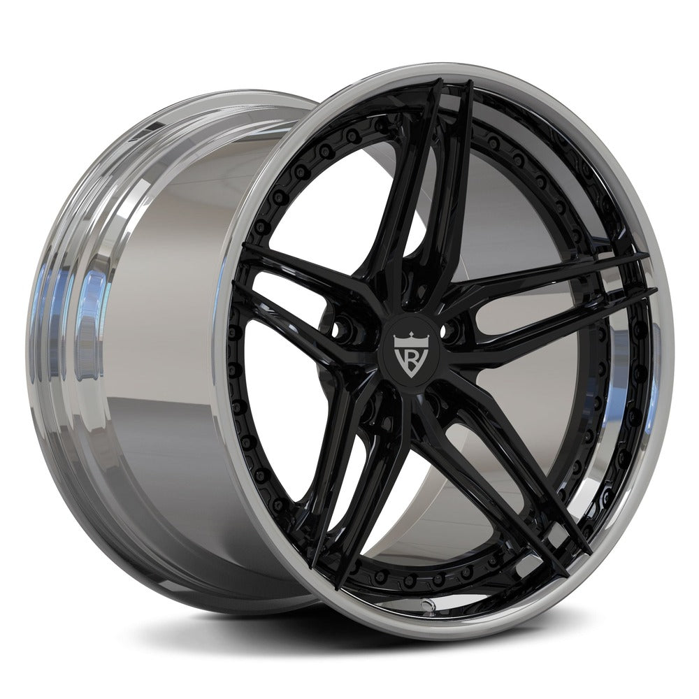 Classic 5 spoke custom wheels for Corvette C8 with different color options like chrome, white, black, bronze-RVRN Wheels-Custom Forged 2-Piece Rims Series