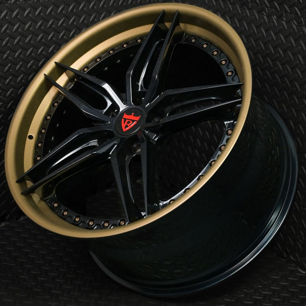 Classic 5 spoke custom wheels for Corvette C8 with different color options like chrome, white, black, bronze-RVRN Wheels-Custom Forged 2-Piece Rims Series