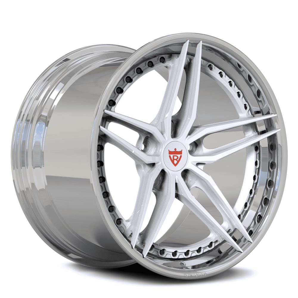 Classic 5 spoke custom wheels for Corvette C8 with different color options like chrome, white, black, bronze-RVRN Wheels-Custom Forged 2-Piece Rims Series