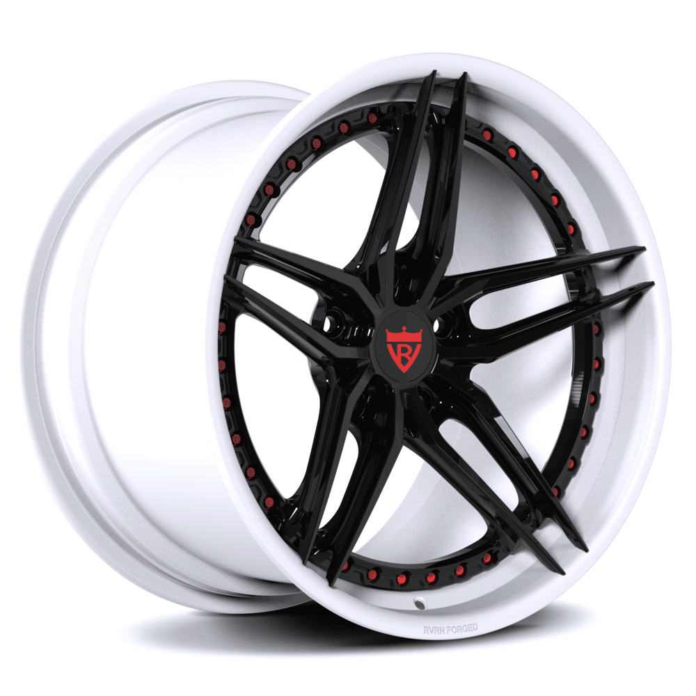 Classic 5 spoke custom wheels for Corvette C8 with different color options like chrome, white, black, bronze-RVRN Wheels-Custom Forged 2-Piece Rims Series