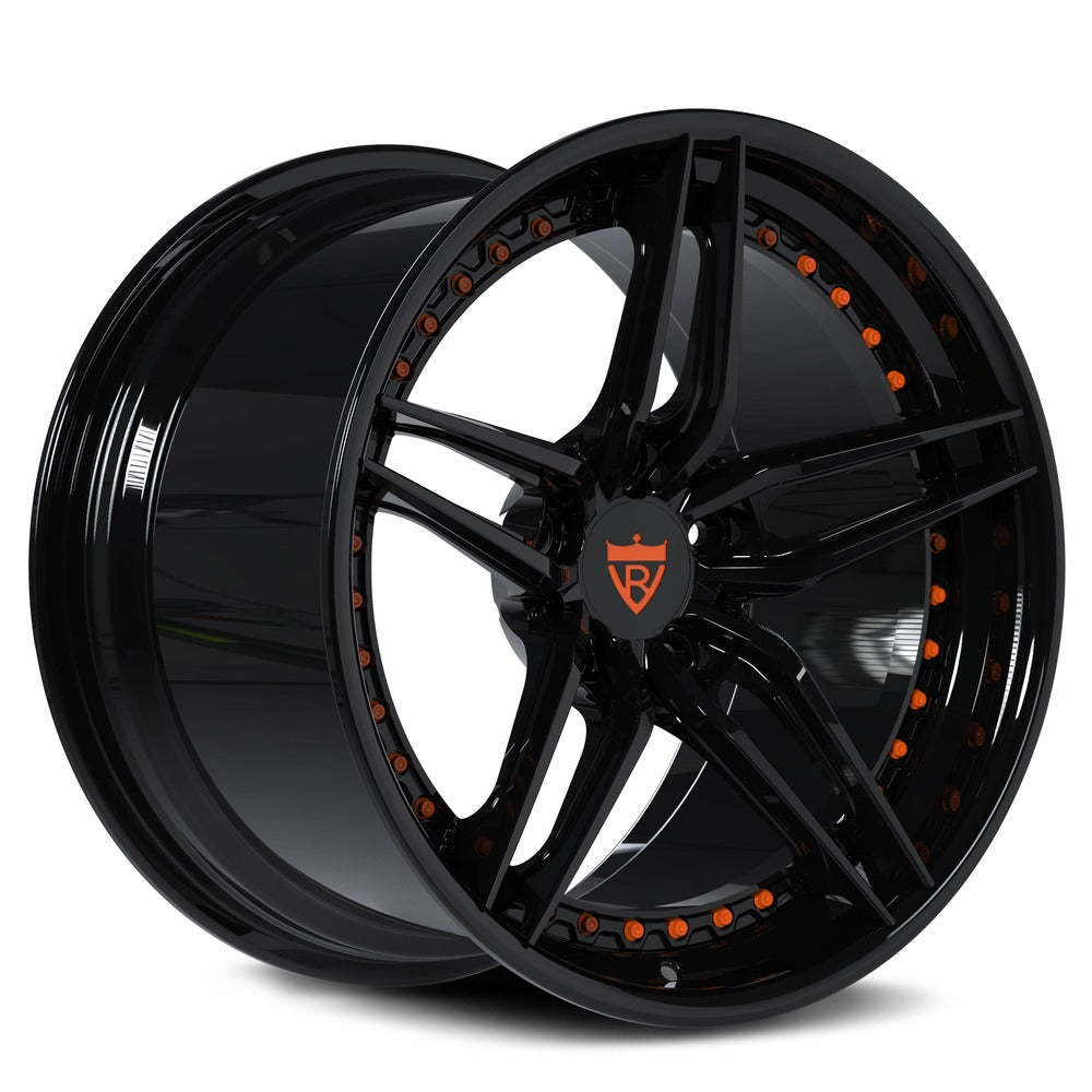 Classic 5 spoke custom wheels for Corvette C8 with different color options like chrome, white, black, bronze-RVRN Wheels-Custom Forged 2-Piece Rims Series