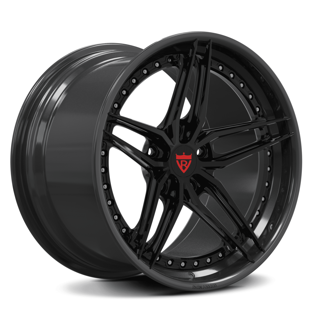 Classic 5 spoke custom wheels for Corvette C8 with different color options like chrome, white, black, bronze-RVRN Wheels-Custom Forged 2-Piece Rims Series