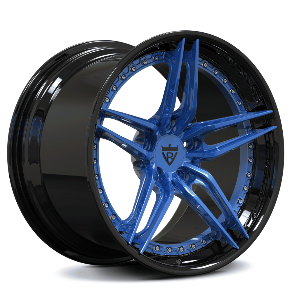 Classic 5 spoke custom wheels for Corvette C8 with different color options like chrome, white, black, bronze-RVRN Wheels-Custom Forged 2-Piece Rims Series