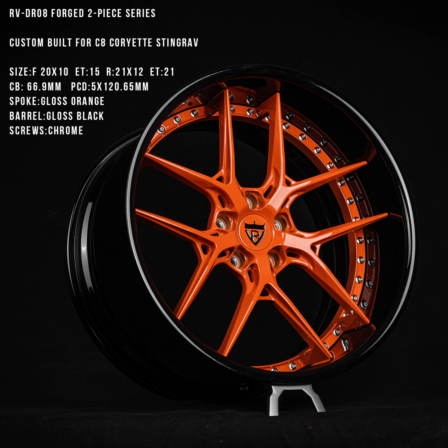 RV-DR08D Series | Corvette C8 Custom Forged 2-Piece Wheels