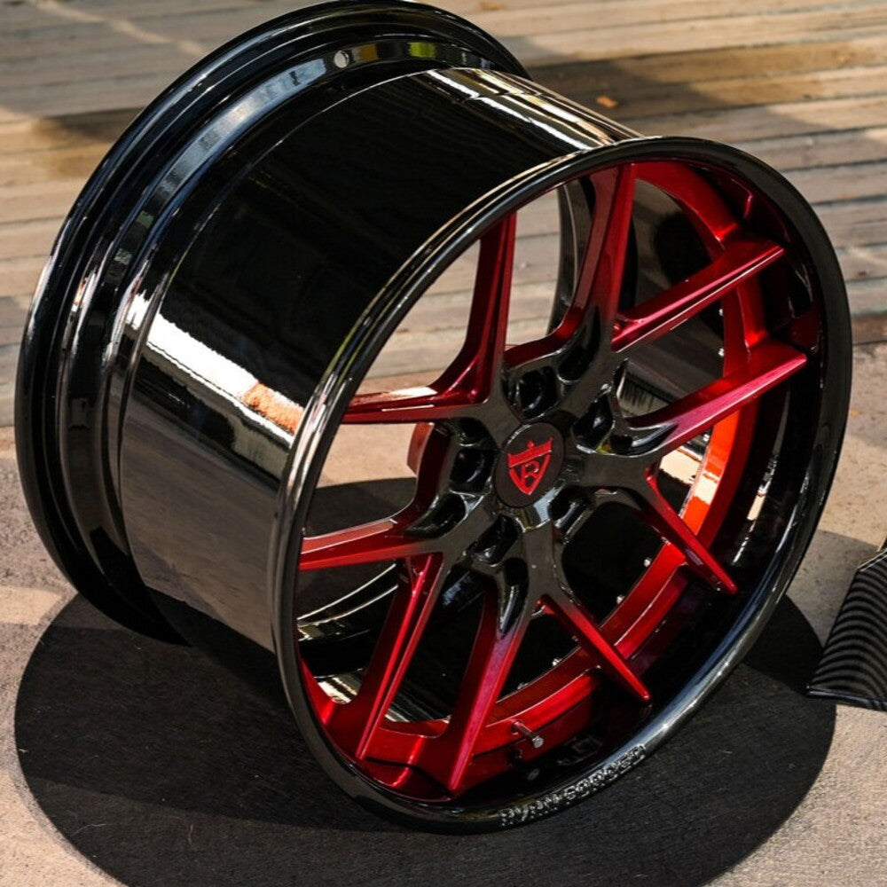 Two-piece forged C7 Z06 wheels RV-DR08 angled shot
