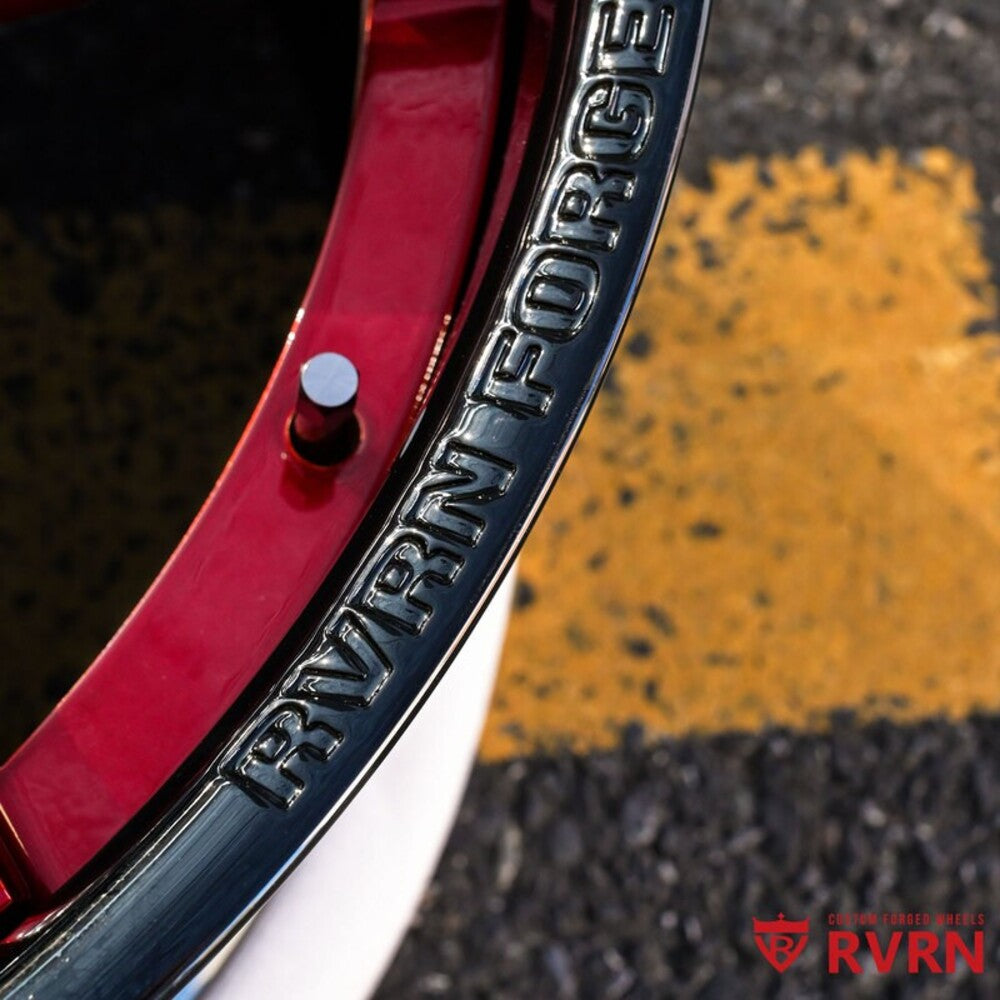 Gloss black forged barrel detail of Corvette Z06 custom wheels
