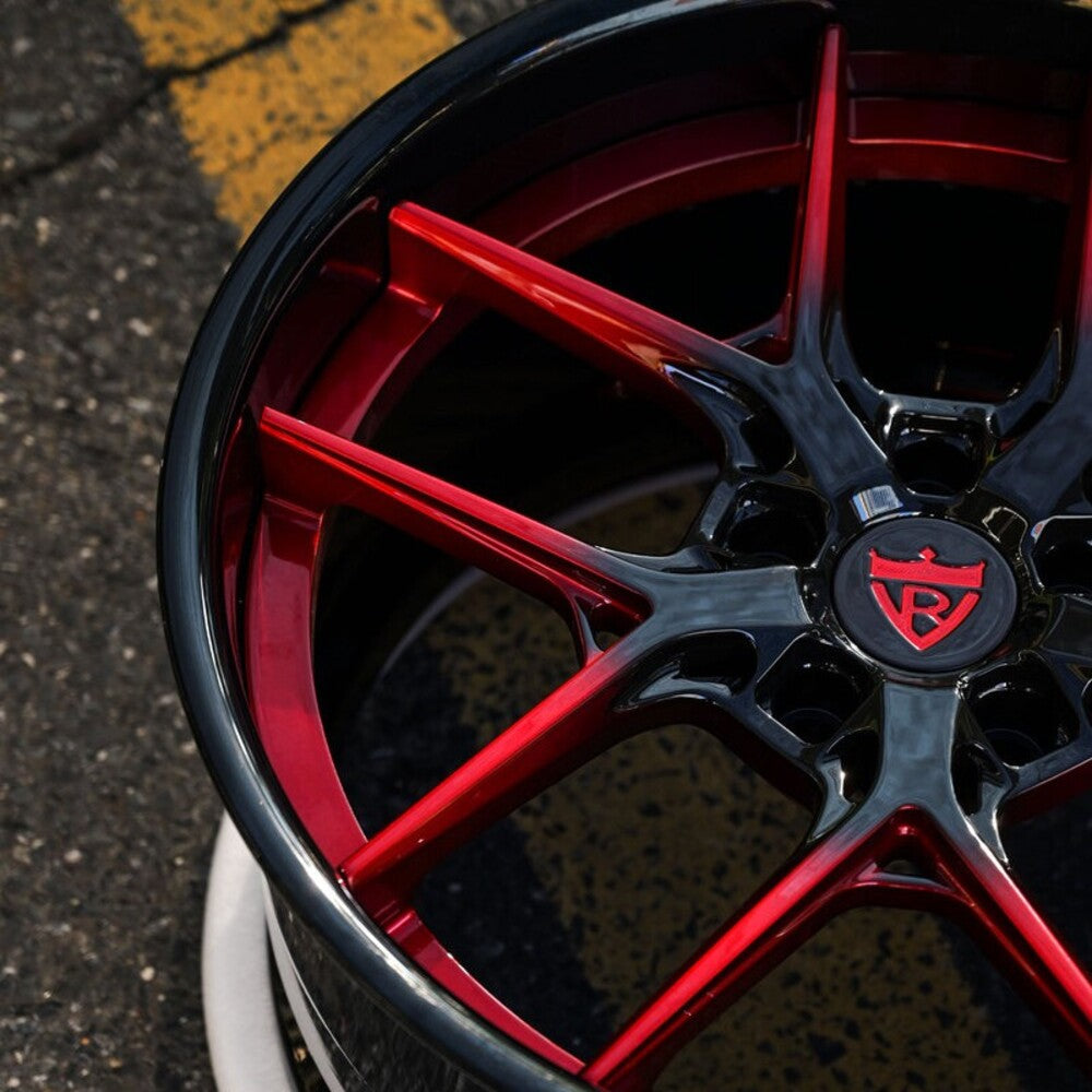 Dragon Blood Red Mist finish on forged Corvette C7 Z06 wheels