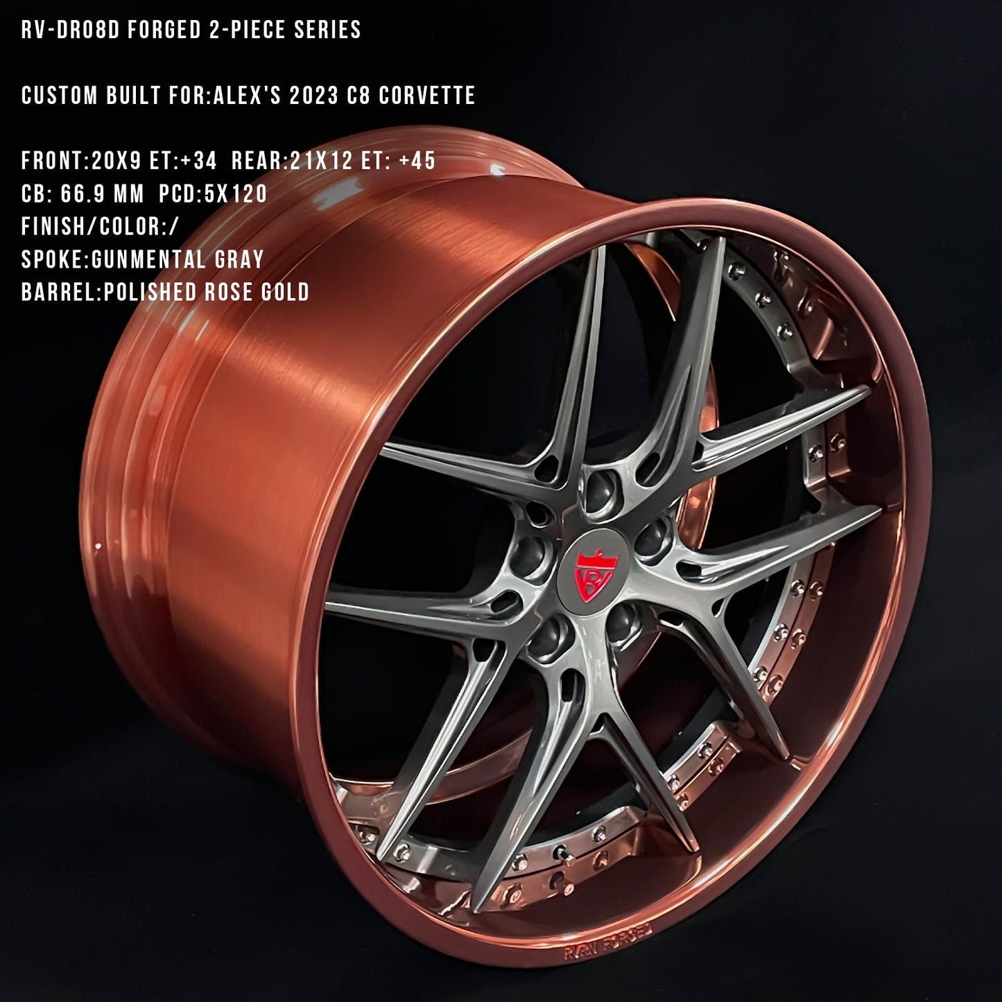 RV-DR08D Series | Corvette C8 Custom Forged 2-Piece Wheels