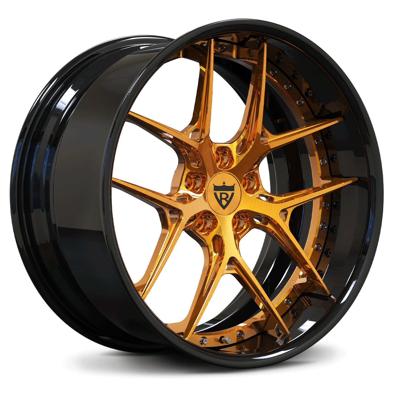 Transparent copper and black Custom Forged 2-Piece Corvette C8 Z06 Deep Dish Rims-RVRN RV-DR08D Series 