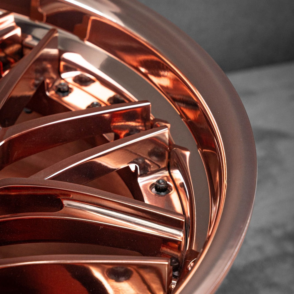 Corvette C7 ZR1 Custom Forged Wheels, Super concave with rose gold color style, custom built per order