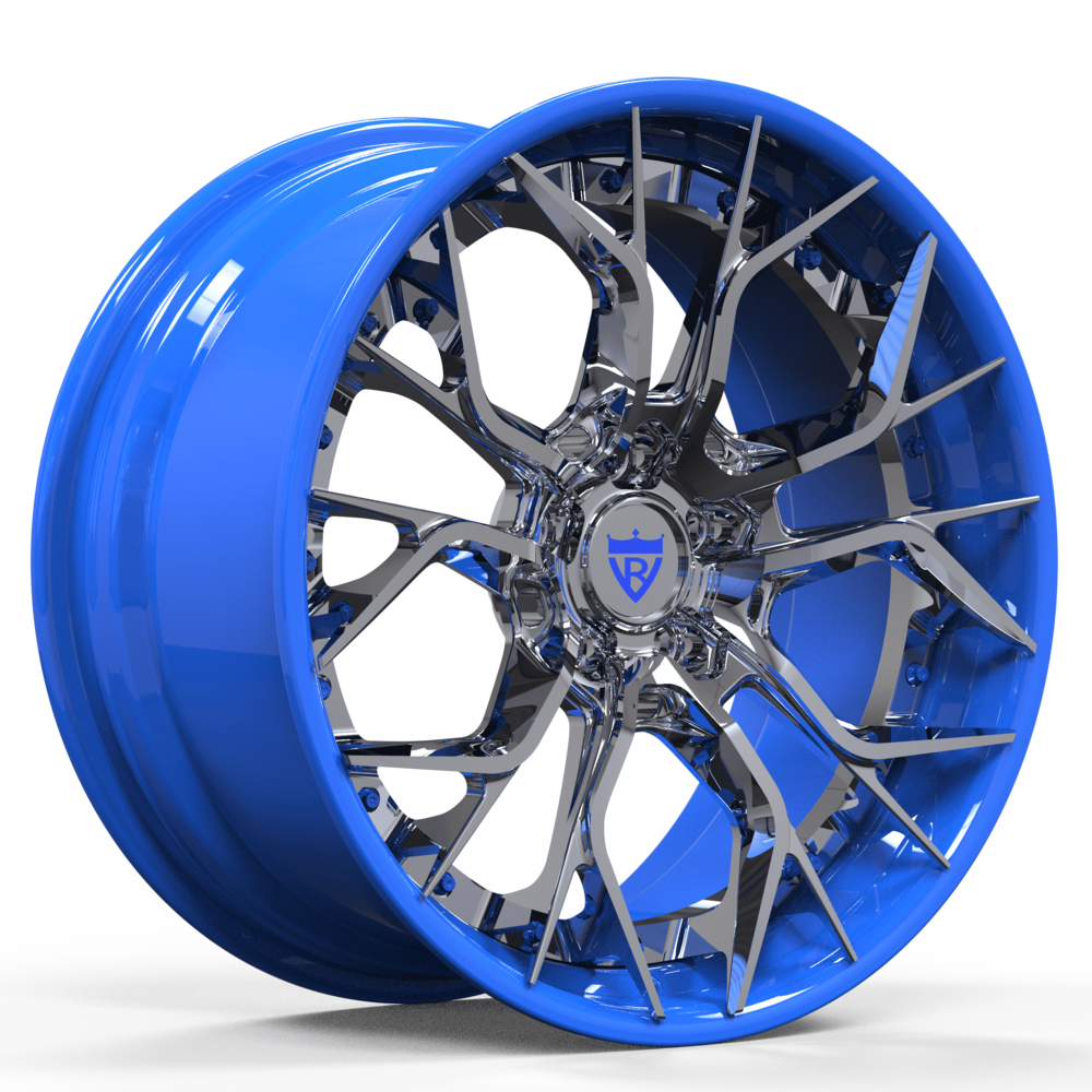 Chrome and blue rims for C7 Corvette Z06 ( 2015-2019)- Custom Per Order 