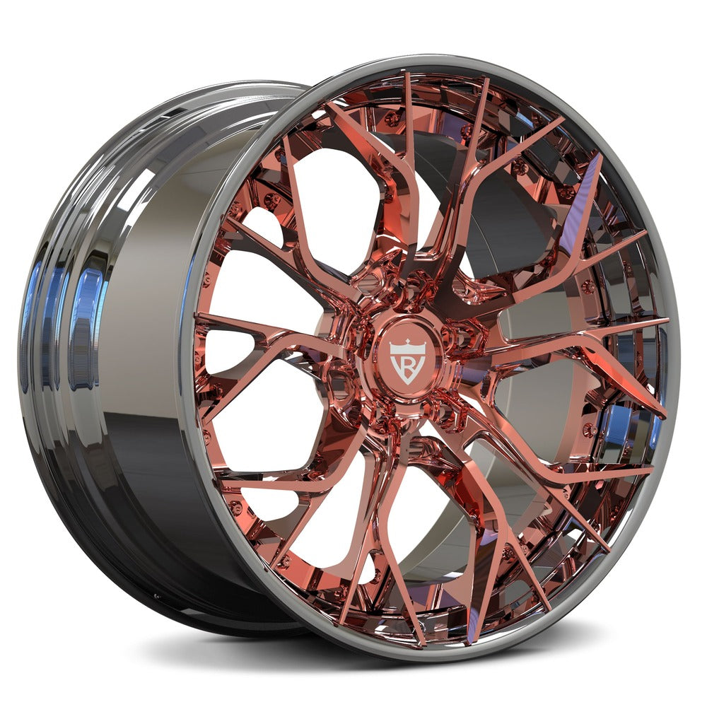 rose gold rims with corvette c7 z06 oem size 19x10/20x12, RVRN custom forged aggressive 2-piece wheels series RV-DR16