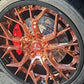 Aggressive rose gold wheels for Corvette C7 Z06 with OEM specs 19x10/20x12, RVRN custom forged 2-piece series RV-DR16