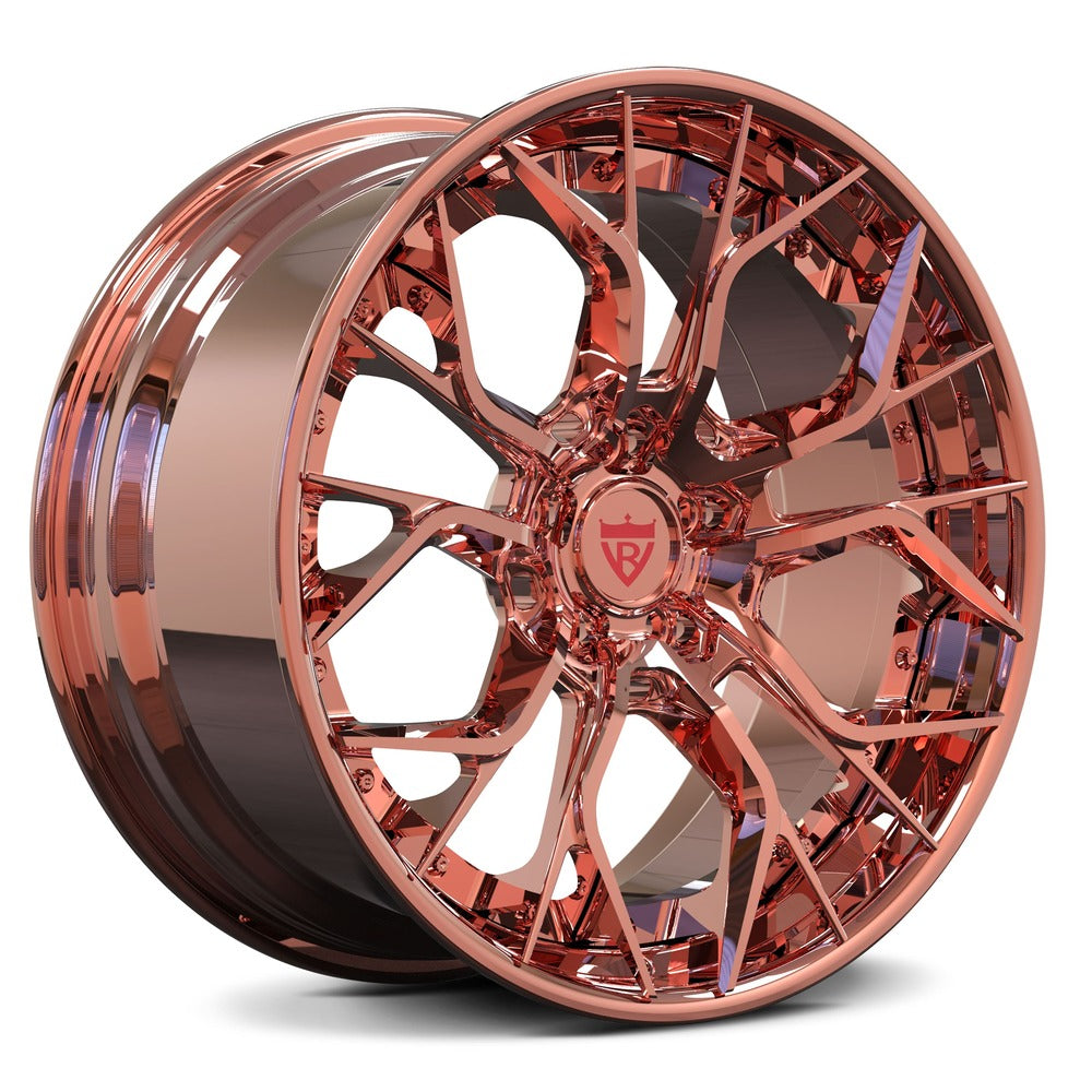 rose gold rims with corvette c7 z06 oem size 19x10/20x12, RVRN custom forged aggressive 2-piece wheels series RV-DR16