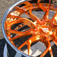 Deep lip chrome barrel with transparent copper spokes on RV-DR16 forged wheels for Corvette C8, design your own wheels.