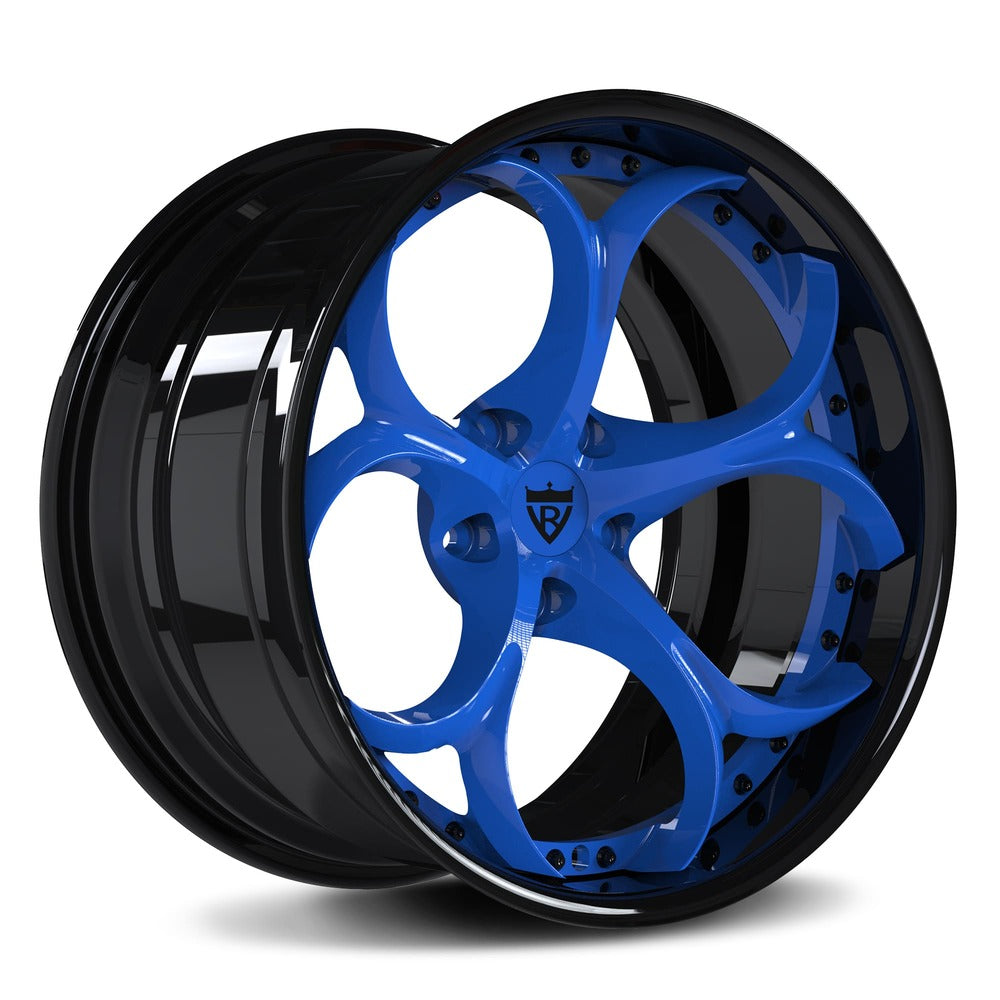 Custom Corvette C7 Rims with chrome, black, rapid blue etc, customize your own wheels for your Corvette C1-C8 with RVRN Custom forged 2-piece RV-DS016 Wheels