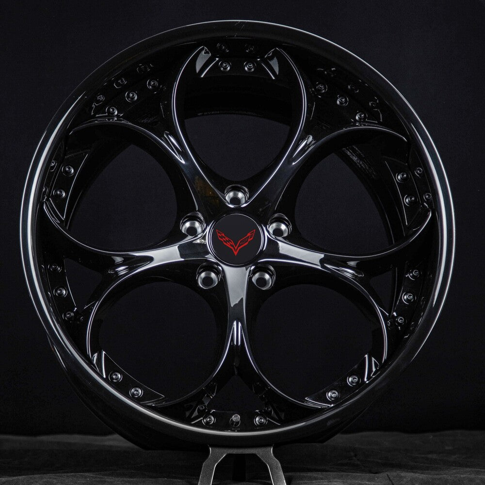 	PCD and offset label detail of C7 Grand Sport wheel