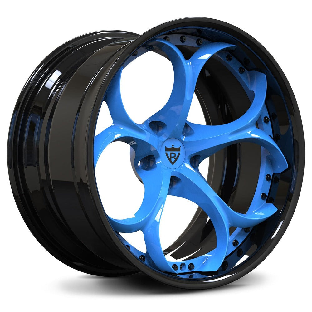 Custom Corvette C7 Rims with chrome, black, rapid blue etc, customize your own wheels for your Corvette C1-C8 with RVRN Custom forged 2-piece RV-DS016 Wheels