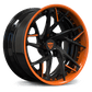 Super deep concave custom wheels with color-matched sebring orange and black finish for 2020-2025 Corvette C8 Stingray Z51-OEM Setup