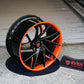 Super deep concave custom wheels with orange and black finish for 2020-2025 Corvette C8 Stingray Z51-OEM Setup