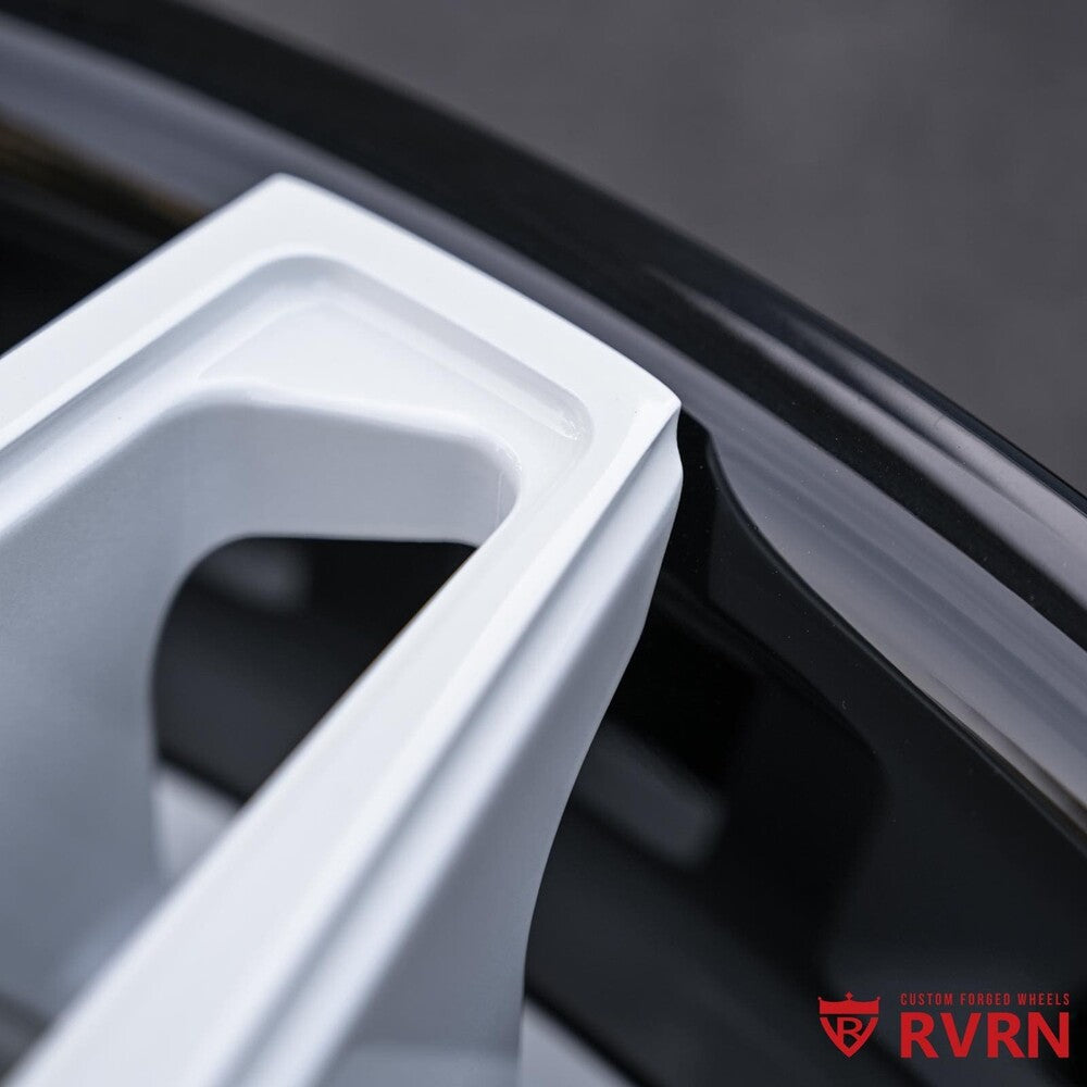 Two-tone forged wheel detail on RVRN DS74 for Corvette — luxury performance finish.