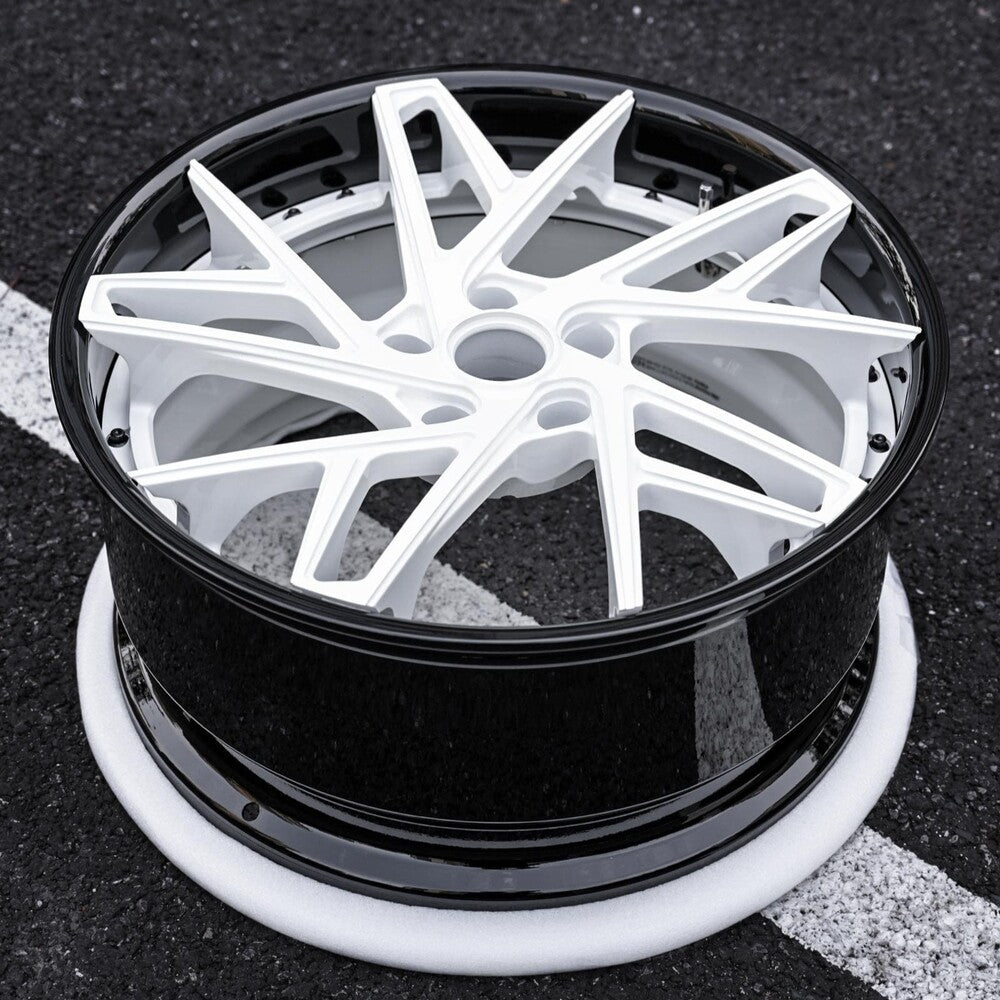 Detail shot of RVRN DS74 custom 2-piece forged construction for Corvette C7 Z51.