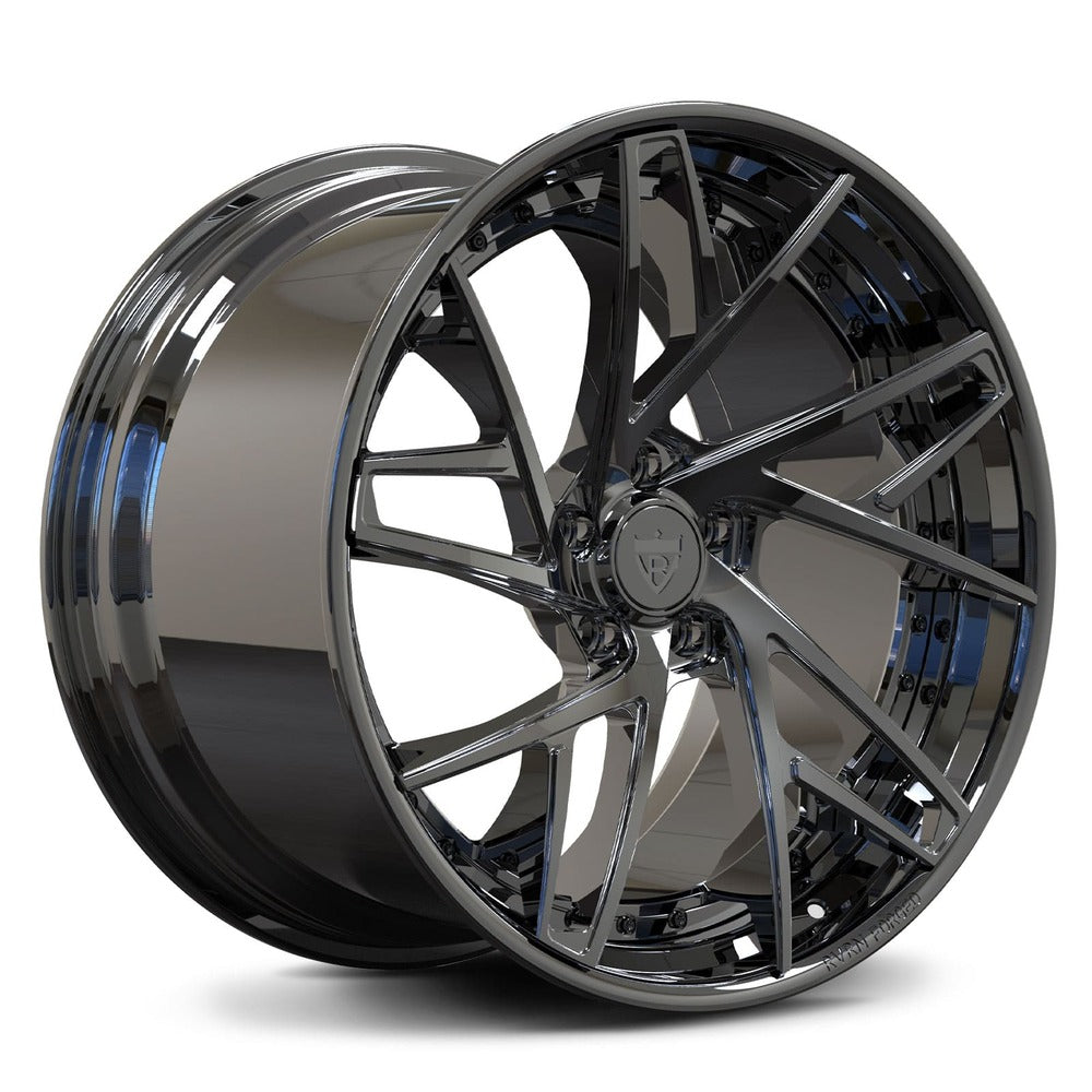 Concave rims for your Corvette C8 Z51 or Z06, custom forged 2-piece black chrome wheels-RVRN Forged 2-Piece Series