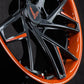 Corvette C8 Z51 custom wheels – RV-DS74 orange & black concave fitment