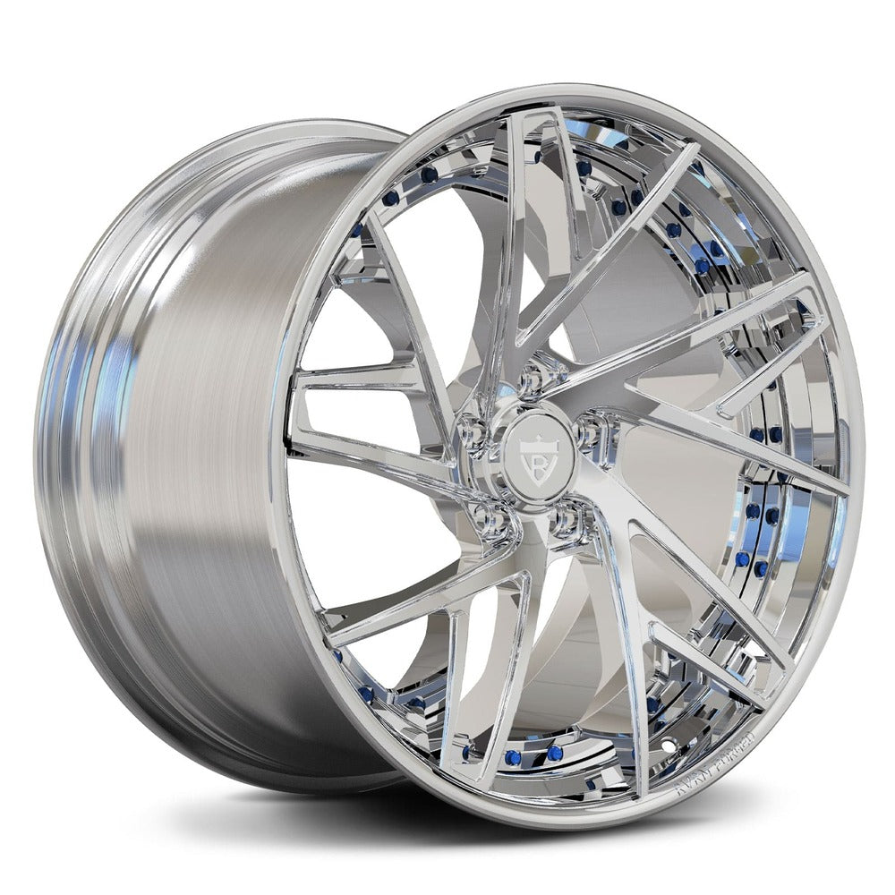 Concave rims for your Corvette C8 Z51 or Z06, custom forged 2-piece polished and blue wheels-RVRN Forged 2-Piece Series