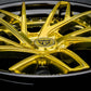 Corvette C8 concave wheels with gold face and black lip, design your own rims with rvrn wheels, super concave rims