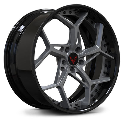 Gray Corvette C8 Custom Wheels – High-Performance Forged Rims