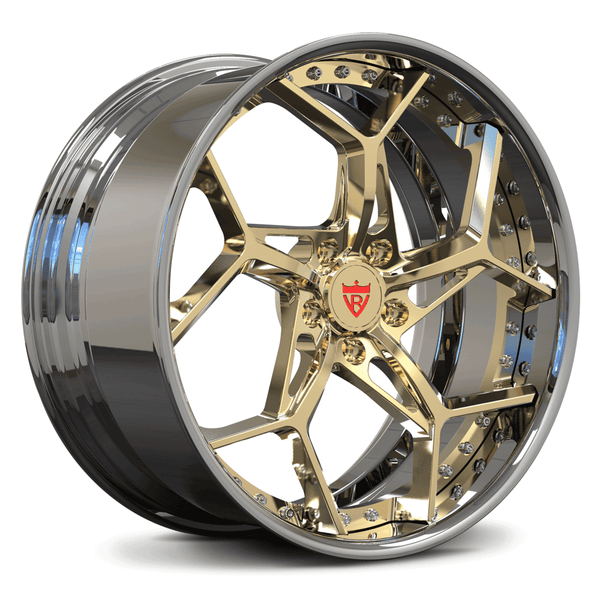 Custom Polished Fronze Gold C8 Corvette Forged Wheels – Deep Dish Rims
