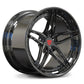 C6 Corvette 5-spoke forged wheels by RVRN Wheels, RV-DP03 2-piece in all black chrome finish, 19x10/20x12