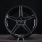 5 Spoke Corvette C8 black forged wheels front angle 19x8.5