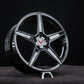 Corvette C8 custom 5 spoke black forged rims side profile