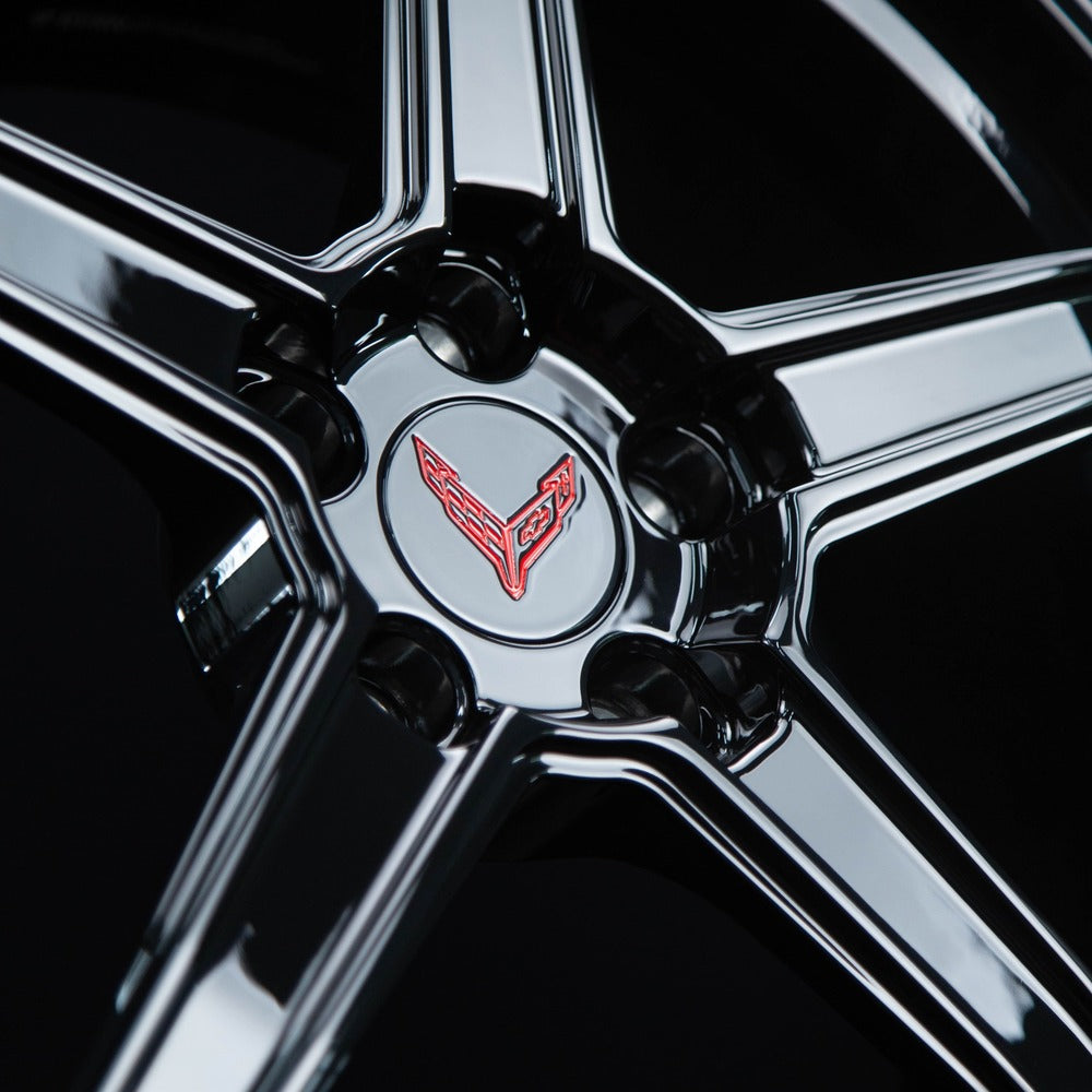 RVRN Wheels Corvette C8 black forged 5 spoke close-up