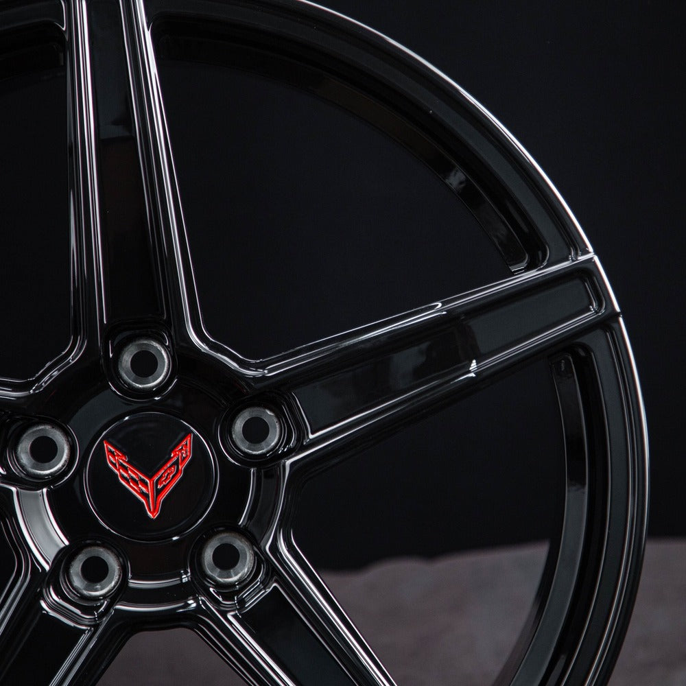 Corvette C8 19x8.5 & 20x11 custom black forged wheels
