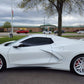 Close-up of white RVRN forged wheels with a clean, white finish for C8