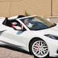 Full side view of a white Corvette C8 with custom forged white wheels