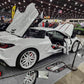 White C8 Corvette custom forged wheels on a silver car