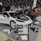 Sleek white forged wheels on a Corvette C8 Stingray, showcasing performance
