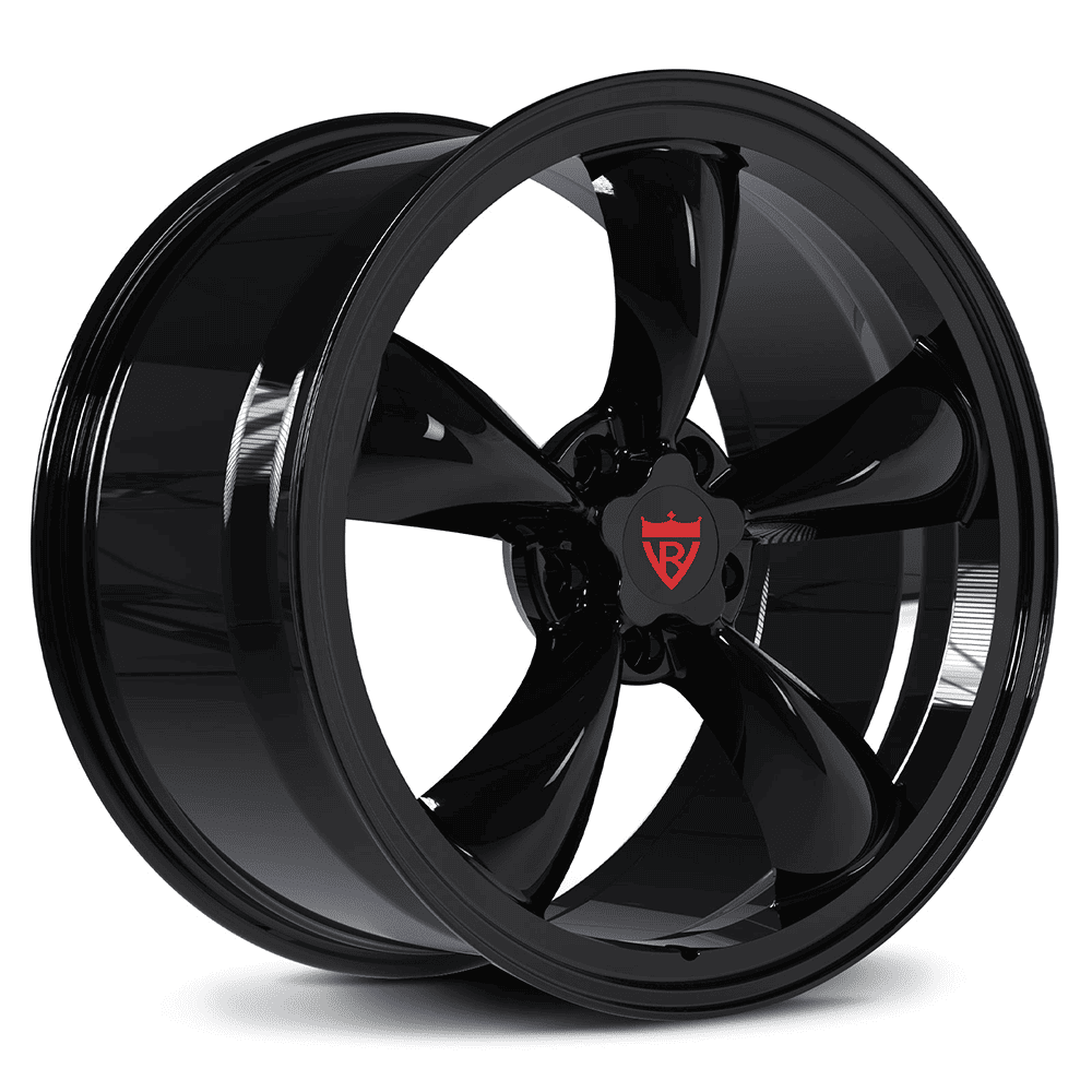 5 Spoke classic old school black wheels for Corvette C8, RVRN custom forged monoblock performance rims RV-MC09