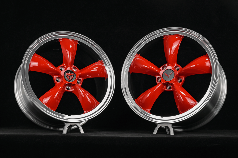 5 Spoke classic old school wheels for Corvette C8, RVRN custom forged monoblock performance rims RV-MC09