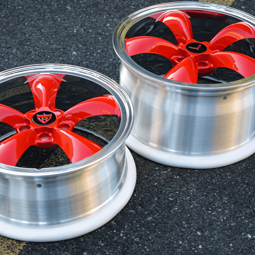 5 Spoke classic old school wheels for Corvette C8, RVRN custom forged monoblock performance rims RV-MC09